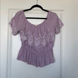 Lilac ruffle shirt